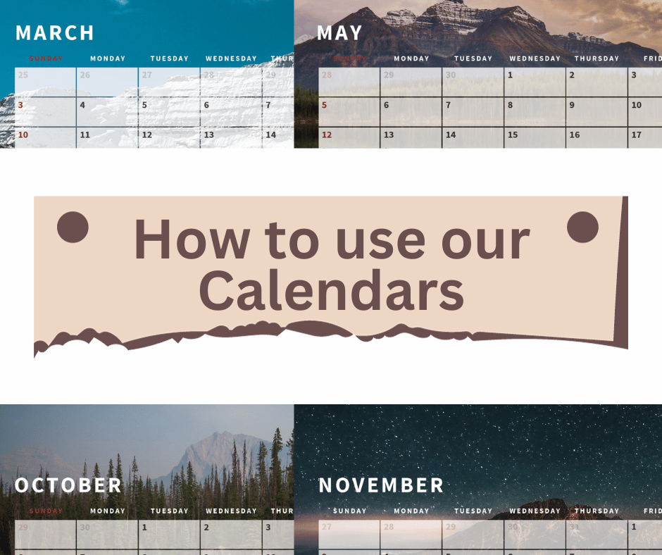 Image showing how to use the free calendars designed by BibleQuick